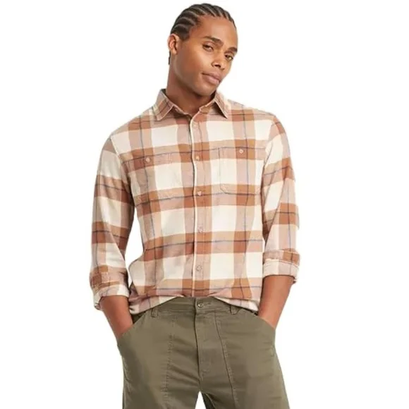 GOODFELLOW & CO. PLAID BRUSHED FLANNEL SHIRT - Picture 5 of 5